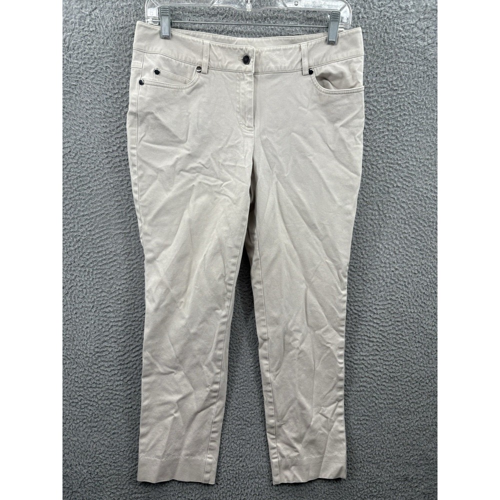 J McLaughlin Pants Womens 6 Beige Stretch Tapered Ankle Length 30 x 26 Ladies  *
